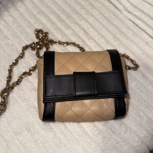 Japanese brand AquaGirl Elegant Tan and Black Quilted Women's Mini Bag